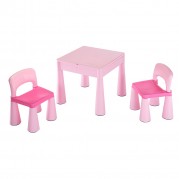Detská sada stolček a dve stoličky NEW BABY, ružová